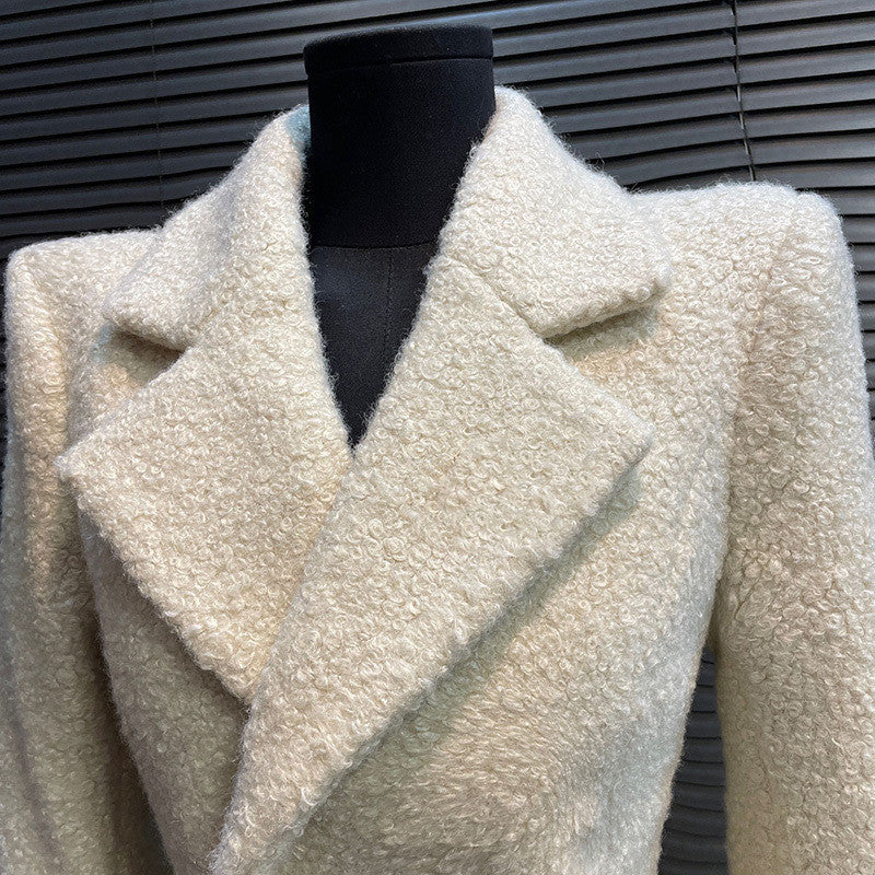 Ivory Elegance Wool Coat – Long Tailored Winter Style " VERSHANA"
