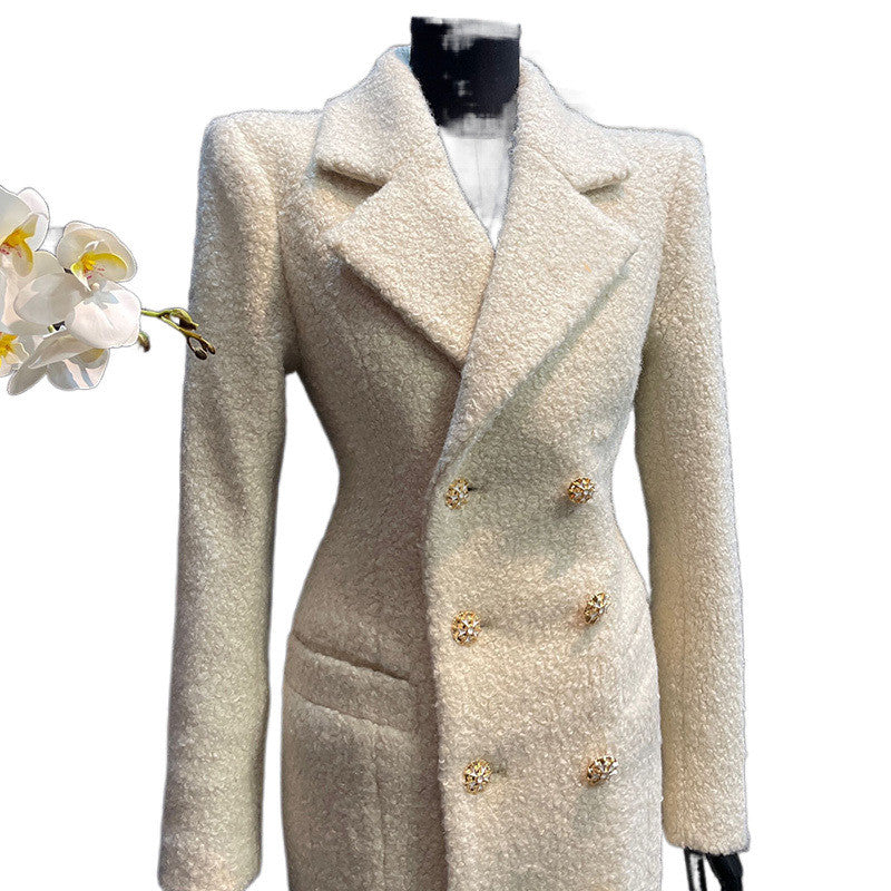 Ivory Elegance Wool Coat – Long Tailored Winter Style " VERSHANA"