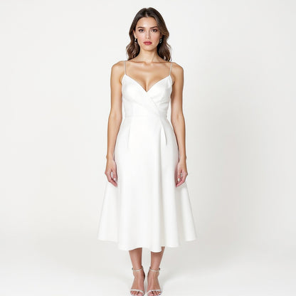 VERSHANA Elegant Satin Midi Dress — 4 ColorS