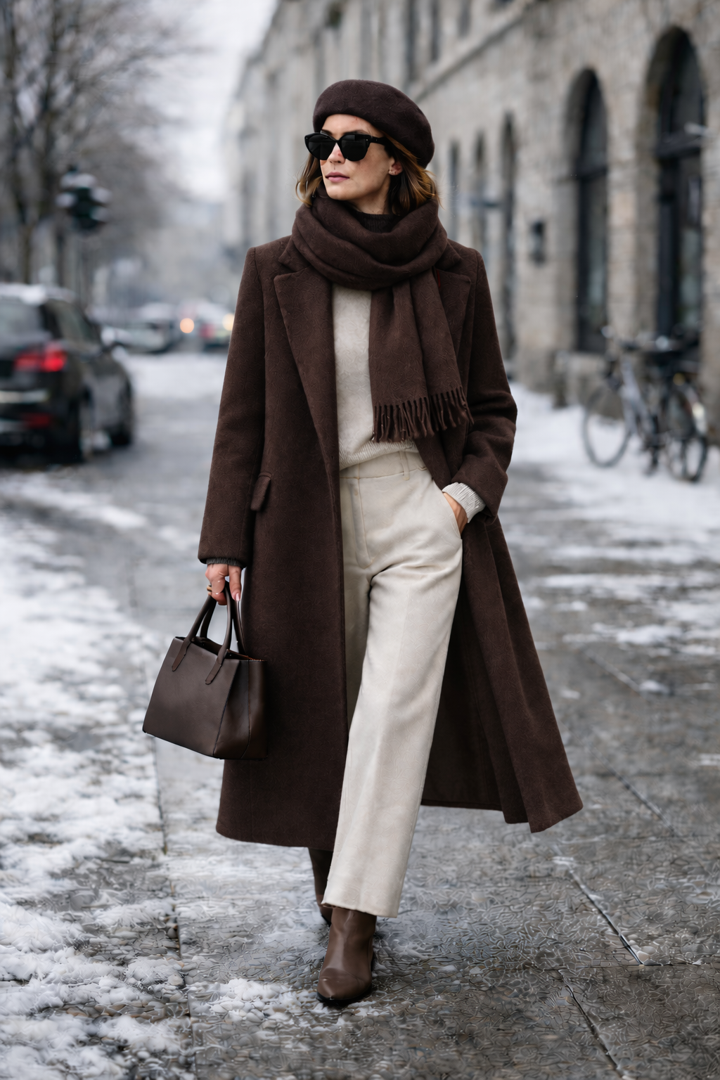 Camel Wool Long Coat – Elegant Winter Essential